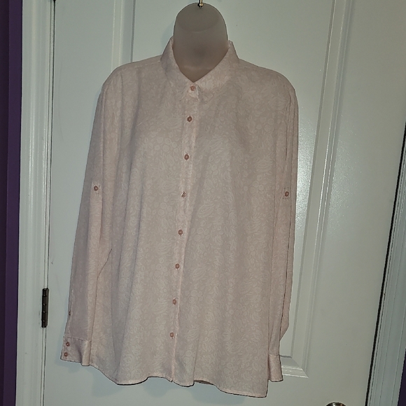 Express Tops - Express Blush Pink Floral Button-Up Shirt Sz: XL